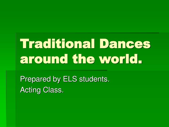 traditional dances around the world