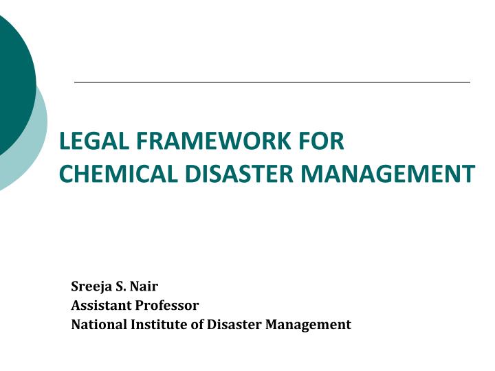 legal framework for chemical disaster management