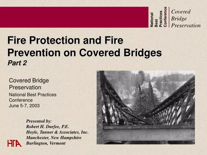 fire protection and fire prevention on covered bridges part 2