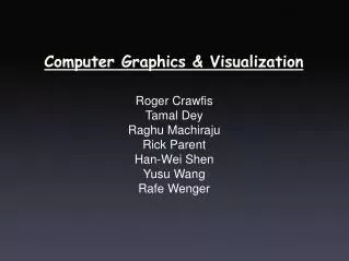 Computer Graphics &amp; Visualization