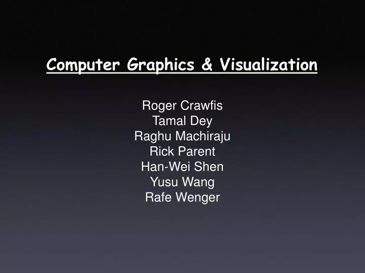 computer graphics visualization