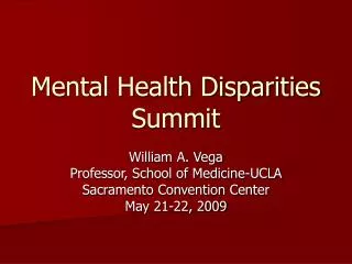 Mental Health Disparities Summit