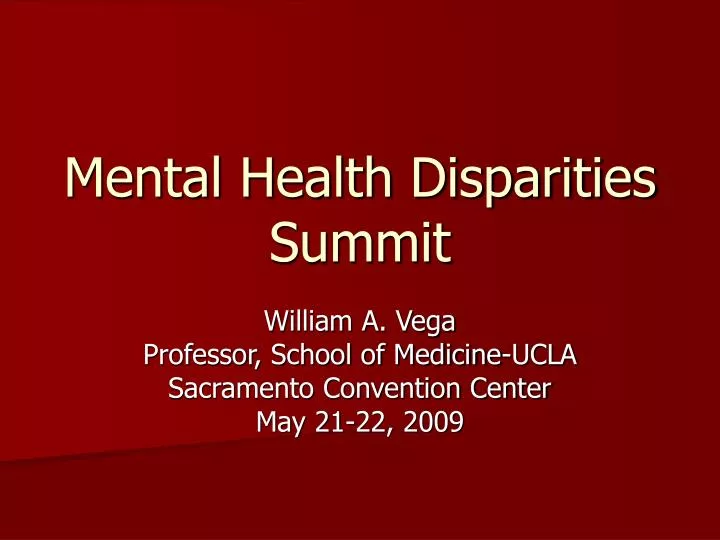 mental health disparities summit