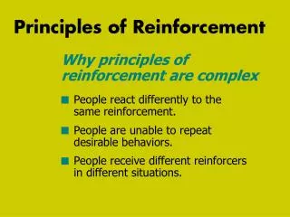 Principles of Reinforcement