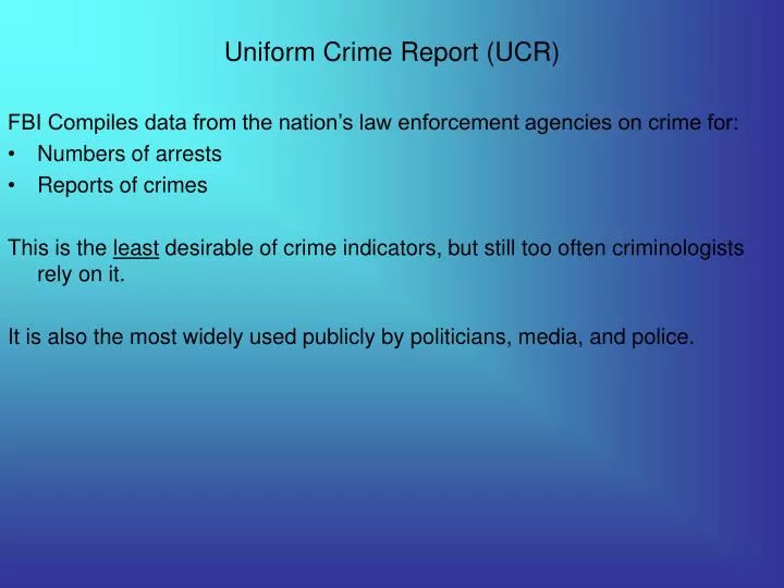 uniform crime report ucr