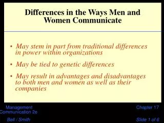Differences in the Ways Men and Women Communicate