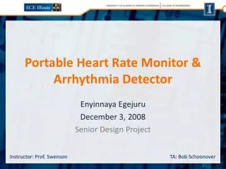 Portable Heart Rate Monitor &amp; Arrhythmia Detector