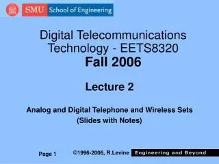 Digital Telecommunications Technology - EETS8320 Fall 2006