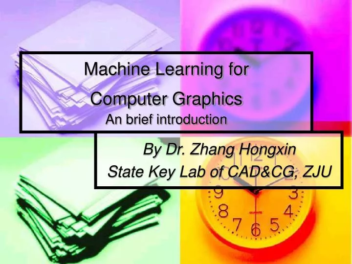 machine learning for computer graphics an brief introduction