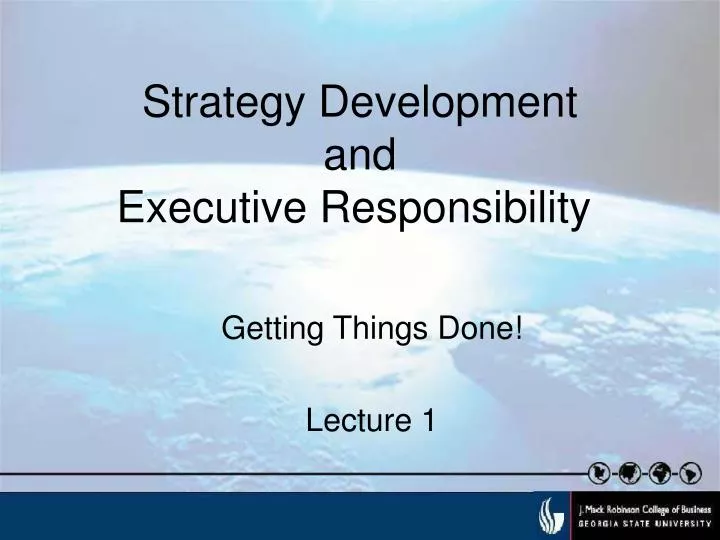 strategy development and executive responsibility