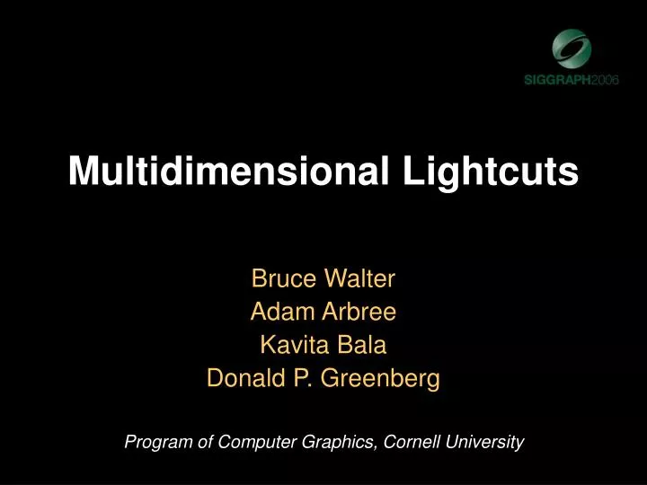 multidimensional lightcuts
