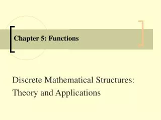Chapter 5: Functions