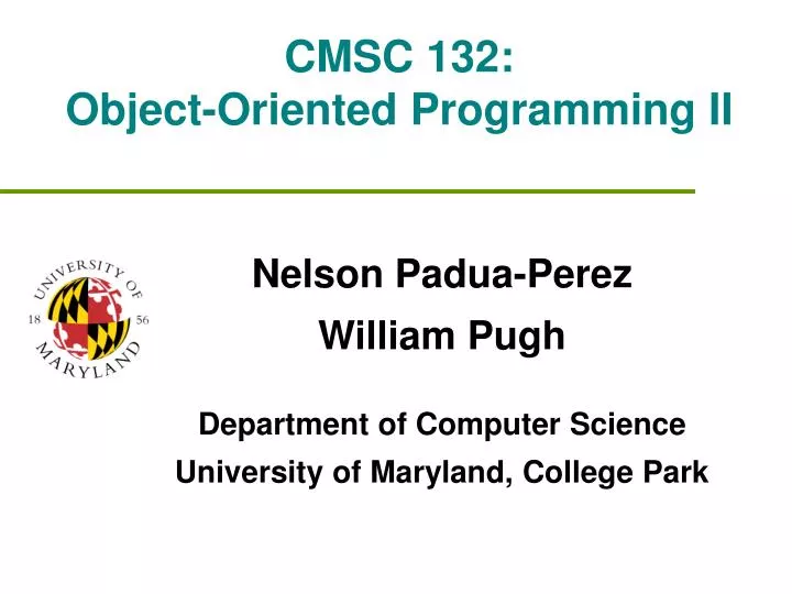 cmsc 132 object oriented programming ii