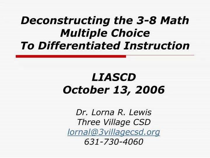 deconstructing the 3 8 math multiple choice to differentiated instruction