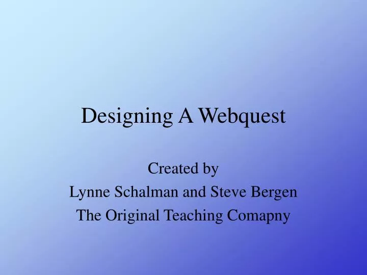designing a webquest