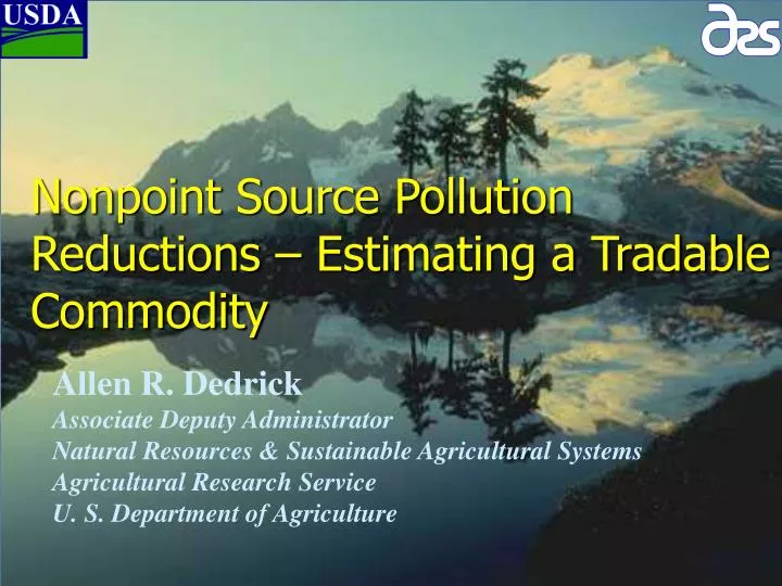 nonpoint source pollution reductions estimating a tradable commodity