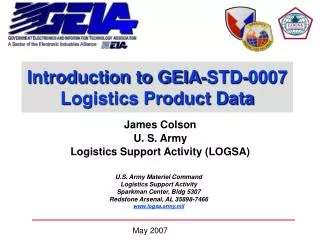 Introduction to GEIA-STD-0007 Logistics Product Data