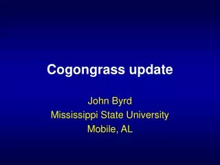 Cogongrass update