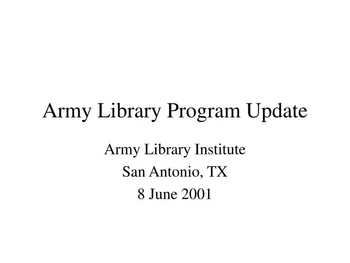 army library program update