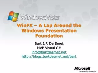 WinFX – A Lap Around the Windows Presentation Foundation