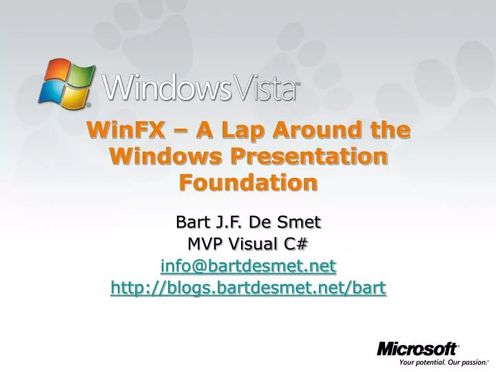 winfx a lap around the windows presentation foundation