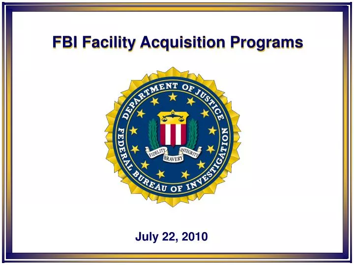 fbi facility acquisition programs