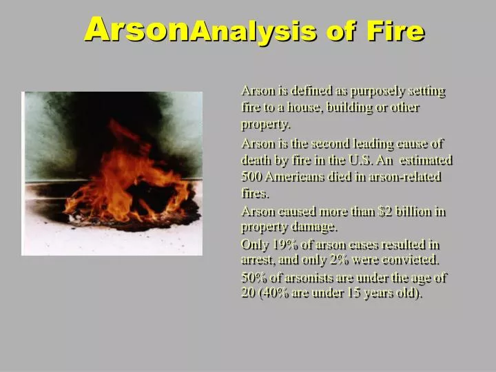 arson analysis of fire