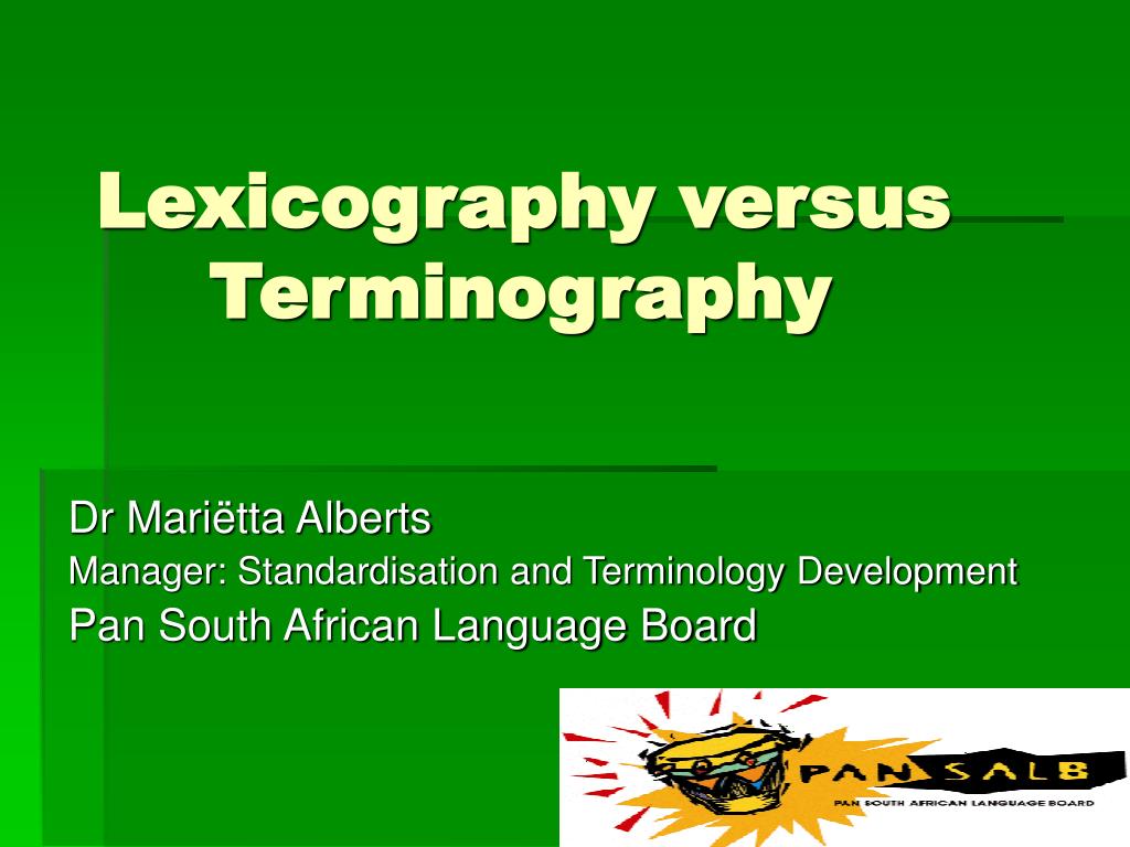 PPT - Lexicography versus Terminography PowerPoint Presentation, free ...
