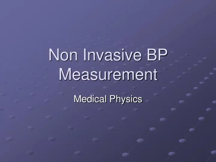 non invasive bp measurement