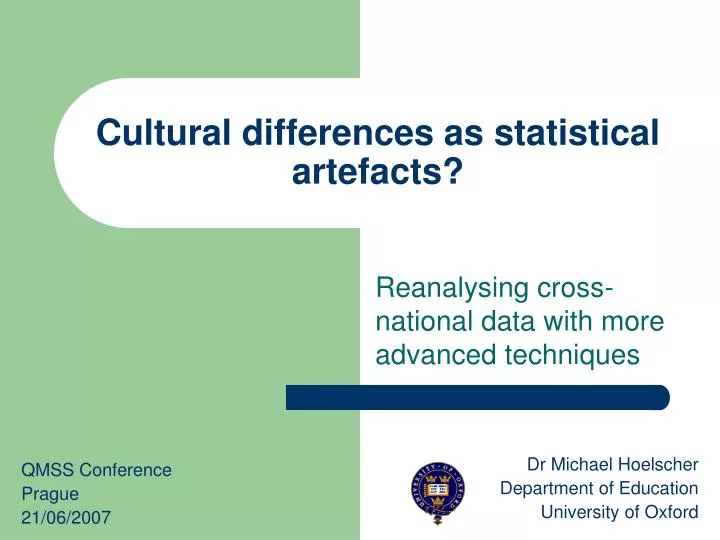 cultural differences as statistical artefacts
