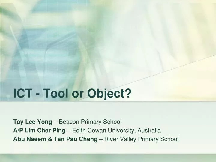 ict tool or object