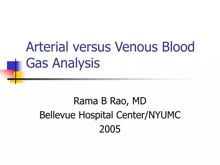 arterial versus venous blood gas analysis