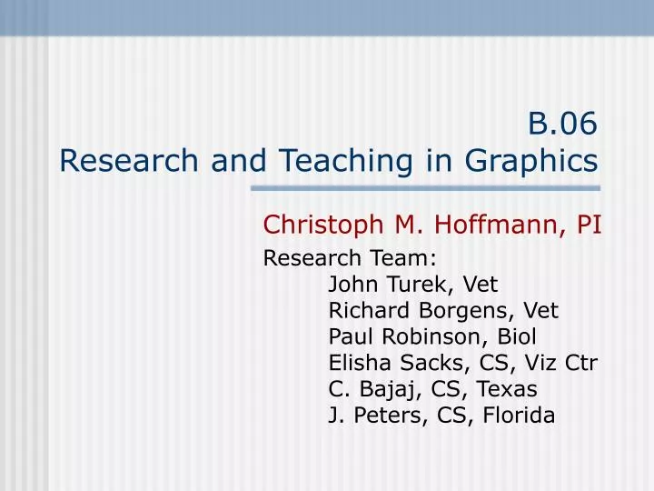 b 06 research and teaching in graphics