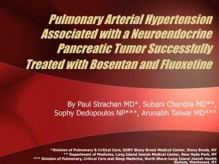 Pulmonary Arterial Hypertension Associated with a Neuroendocrine Pancreatic Tumor Successfully Treated with Bosentan and