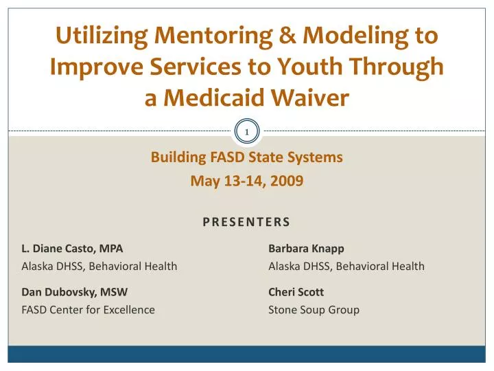 utilizing mentoring modeling to improve services to youth through a medicaid waiver