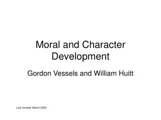 Moral and Character Development