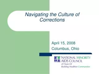 Navigating the Culture of Corrections