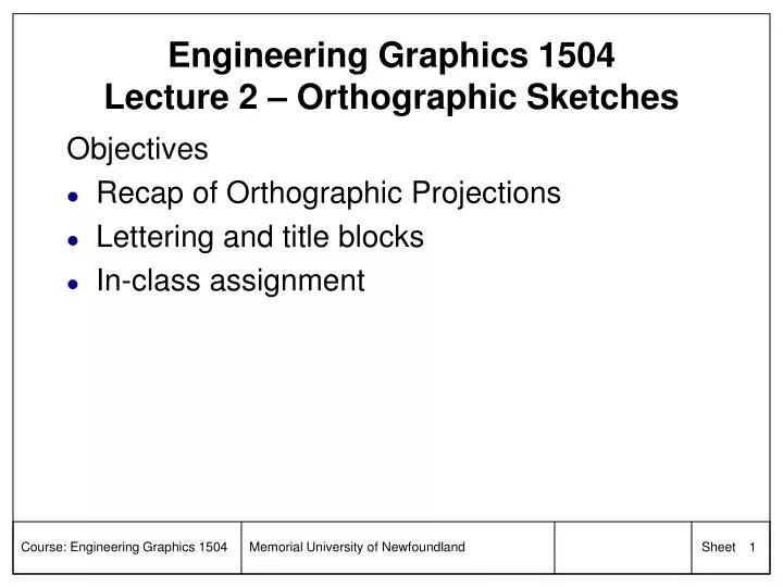 engineering graphics 1504 lecture 2 orthographic sketches