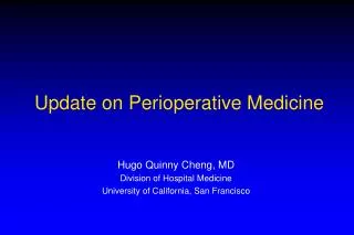 Update on Perioperative Medicine