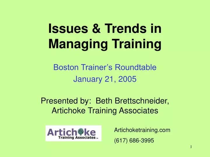 issues trends in managing training
