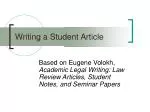 Writing a Student Article - slide 1