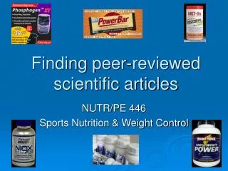 Finding peer-reviewed scientific articles