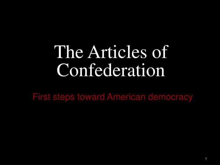 the articles of confederation
