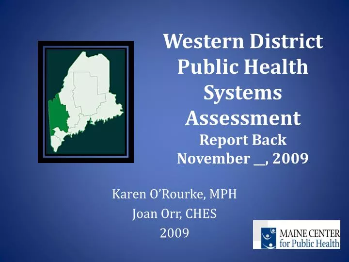 western district public health systems assessment report back november 2009