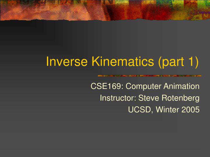 inverse kinematics part 1