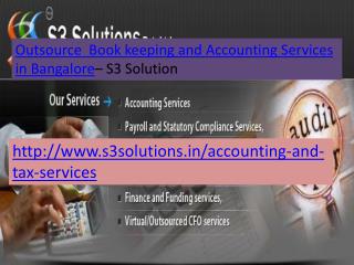 Outsource Book keeping Services in Bangalore- S3 Solution