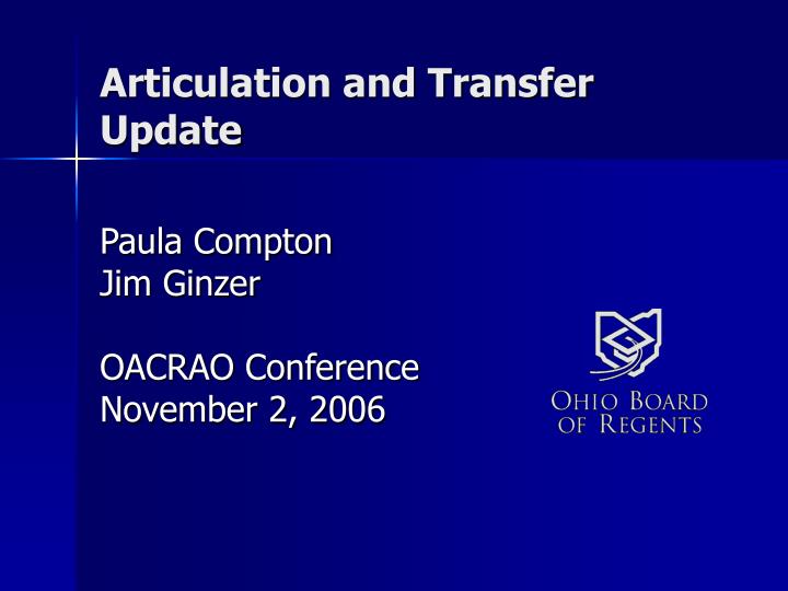 articulation and transfer update