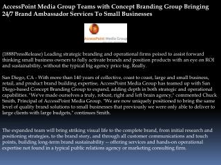 AccessPoint Media Group Teams with Concept Branding Group Br