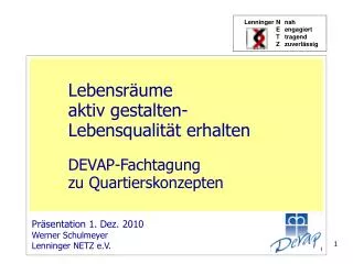 Präsentation 1. Dez. 2010 Werner Schulmeyer Lenninger NETZ e.V.
