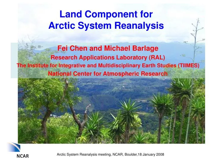 land component for arctic system reanalysis